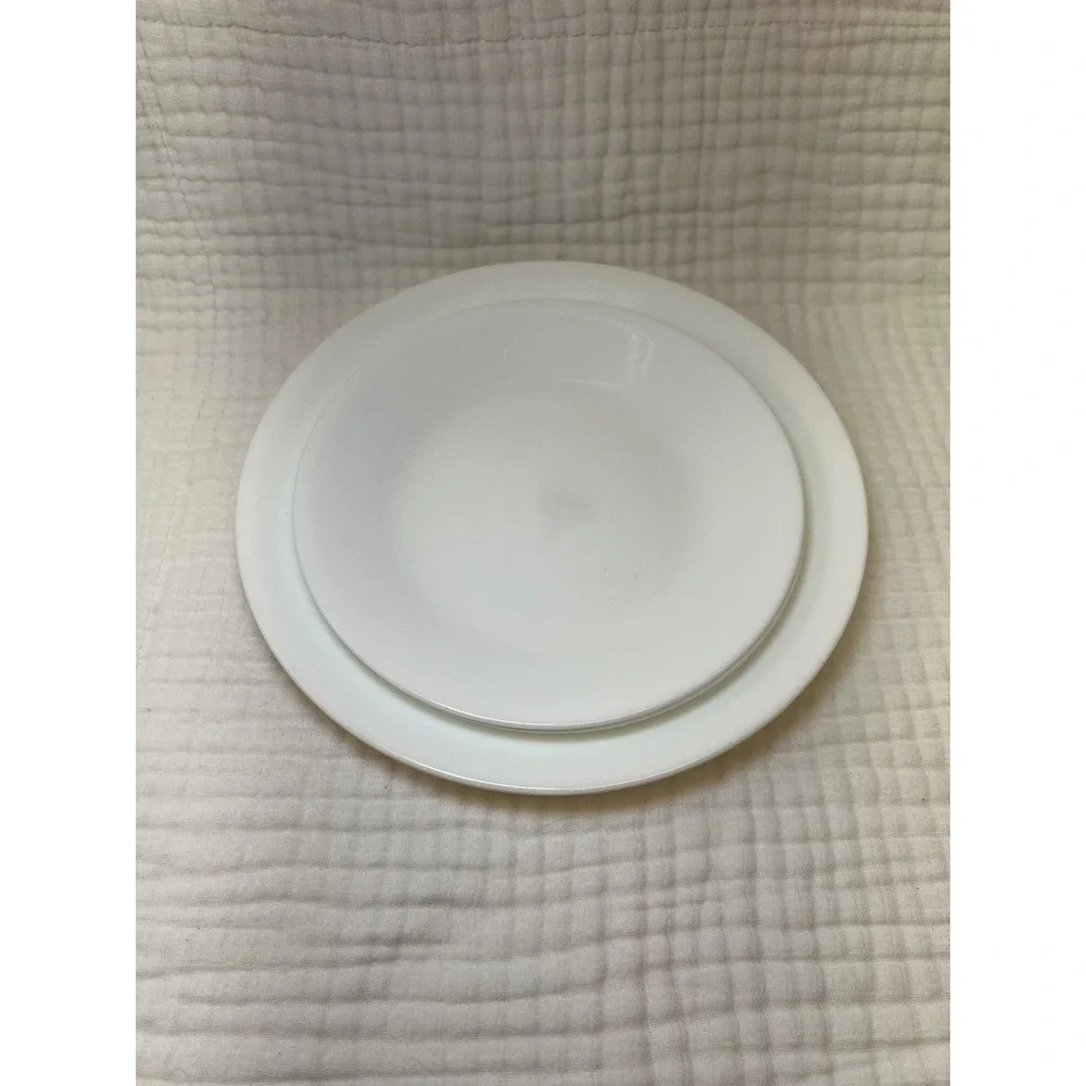 Corelle Winter Frost White Replacement Plates Lot 2 Dinner 2 Salad Corning USA